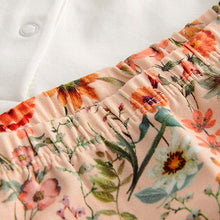Load image into Gallery viewer, Orange Floral Baby Top And Leggings Set