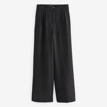 Load image into Gallery viewer, Black Tailored Elastic Back Wide Leg Trousers