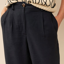 Load image into Gallery viewer, Black Tailored Elastic Back Wide Leg Trousers