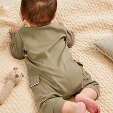 Load image into Gallery viewer, Khaki Green Two Way Zip Sleepsuit 1 Pack (1.5-2yrs)