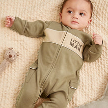 Load image into Gallery viewer, Khaki Green Two Way Zip Sleepsuit 1 Pack (1.5-2yrs)