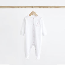 Load image into Gallery viewer, Pink 100% Cotton Baby Sleepsuits 3 Pack (0-12mt)