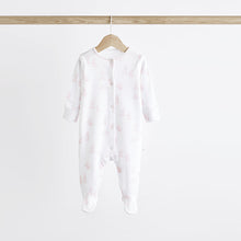 Load image into Gallery viewer, Pink 100% Cotton Baby Sleepsuits 3 Pack (0-12mt)