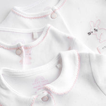 Load image into Gallery viewer, Pink 100% Cotton Baby Sleepsuits 3 Pack (0-12mt)