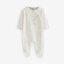 Load image into Gallery viewer, Ecru Butterfly Daddy 100% Cotton Family Sleepsuit (0-18mt)