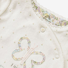 Load image into Gallery viewer, Ecru Butterfly Daddy 100% Cotton Family Sleepsuit (0-18mt)