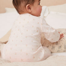 Load image into Gallery viewer, Pink Little Sister Baby 100% Cotton Sleepsuit (0-18mths)