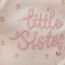 Load image into Gallery viewer, Pink Little Sister Baby 100% Cotton Sleepsuit (0-18mths)