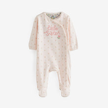 Load image into Gallery viewer, Pink Little Sister Baby 100% Cotton Sleepsuit (0-18mths)