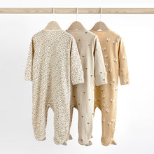 Load image into Gallery viewer, Neutral Baby Wrap 100% Cotton Sleepsuits 3 Pack (0-3-6mt)