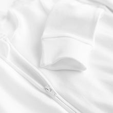 Load image into Gallery viewer, White Essential Zipped 100% Cotton Baby Sleepsuits 3 Pack