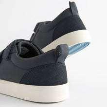 Load image into Gallery viewer, Navy Blue Standard Fit (F) 3 Strap Touch Fastening Trainers