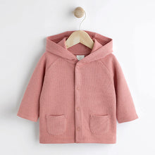 Load image into Gallery viewer, Pink Slogan Baby Hooded Cosy Jersey Jacket (0mths-9-12mt)