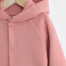 Load image into Gallery viewer, Pink Slogan Baby Hooded Cosy Jersey Jacket (0mths-9-12mt)