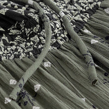 Load image into Gallery viewer, Khaki Green Woodblock Off Shoulder Wide Leg Jumpsuit