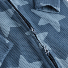 Load image into Gallery viewer, Navy Blue Star Baby 100% Cotton Zip Sleepsuits 3 Pack (0mths-12-18mt)