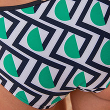 Load image into Gallery viewer, Green Geo High Leg High Leg Bikini Bottoms