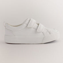 Load image into Gallery viewer, White Standard Fit (F) Two Strap Touch Fastening Trainers
