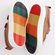Load image into Gallery viewer, Tan Brown Standard Fit (F) Two Strap Touch Fastening Trainers