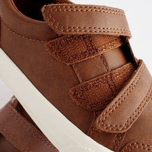 Load image into Gallery viewer, Tan Brown Standard Fit (F) Two Strap Touch Fastening Trainers