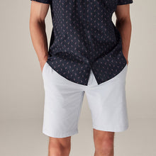 Load image into Gallery viewer, Light Blue Oxford Slim Fit Stretch Chinos Shorts