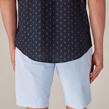 Load image into Gallery viewer, Light Blue Oxford Slim Fit Stretch Chinos Shorts