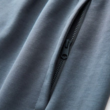 Load image into Gallery viewer, Blue Straight Fit Zip Pocket Jersey Shorts