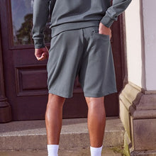 Load image into Gallery viewer, Blue Straight Fit Zip Pocket Jersey Shorts