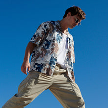 Load image into Gallery viewer, Ecru Printed Short Sleeve Shirt With Cuban Collar