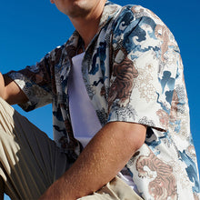 Load image into Gallery viewer, Ecru Printed Short Sleeve Shirt With Cuban Collar