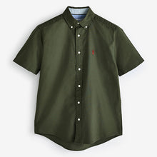 Load image into Gallery viewer, Dark Green Regular Fit Short Sleeve Oxford Shirt