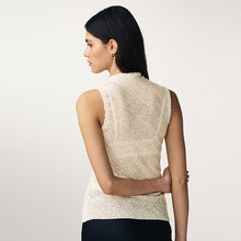 Load image into Gallery viewer, Ecru Cream Sleeveless Textured Tank Top