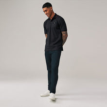 Load image into Gallery viewer, Black/Gold Short Sleeve Print Polo Shirt