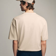 Load image into Gallery viewer, Ecru White Single Relaxed Fit 100% Cotton Graphic Heavyweight T-Shirt
