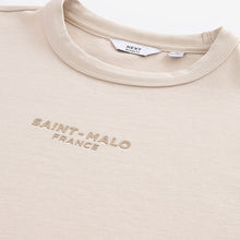 Load image into Gallery viewer, Ecru White Single Relaxed Fit 100% Cotton Graphic Heavyweight T-Shirt