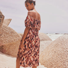 Load image into Gallery viewer, Animal Off Shoulder Summer Dress