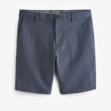 Load image into Gallery viewer, Mid Blue Slim Fit Stretch Chinos Shorts