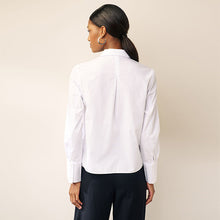 Load image into Gallery viewer, White Fitted Collared Long Sleeve Shirt