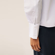 Load image into Gallery viewer, White Fitted Collared Long Sleeve Shirt