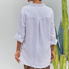 Load image into Gallery viewer, LINEN LONGSLEEVES SHIRT WHITE