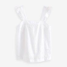 Load image into Gallery viewer, White Broderie Frill Sleeve Embroidered Cami Top