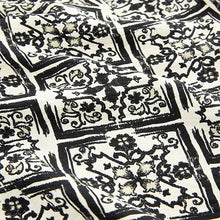 Load image into Gallery viewer, Black/White Tile Tie Front Puff Sleeve Mini Dress