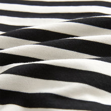 Load image into Gallery viewer, Black/Ecru White Stripe Heavyweight Short Sleeve Crew Neck T-Shirt