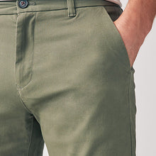 Load image into Gallery viewer, Sage Green Slim Fit Stretch Chinos Trousers