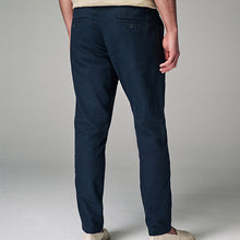 Load image into Gallery viewer, Charcoal Grey Slim Fit Linen Cotton Elasticated Drawstring Trousers