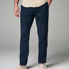 Load image into Gallery viewer, Charcoal Grey Slim Fit Linen Cotton Elasticated Drawstring Trousers