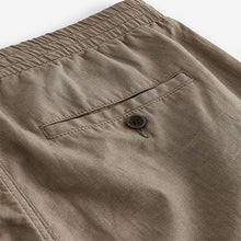 Load image into Gallery viewer, Mushroom Brown Linen Cotton Elasticated Drawstring Trousers