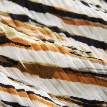 Load image into Gallery viewer, Khaki Green Print Long Sleeve Textured Crew Neck Cuff Blouse