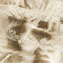 Load image into Gallery viewer, Khaki Green Broderie V-Neck Lace Detail Short Sleeve Top