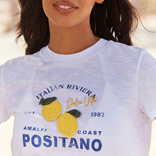 Load image into Gallery viewer, White Lemon Positano City Graphic T-Shirt